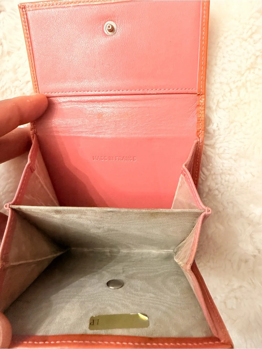 CHANEL Orange Patent Compact CC-Logo Wallet